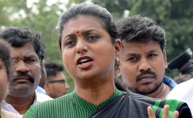 RK Roja Comments On Chandrababu and Pawan Kalyan - Sakshi