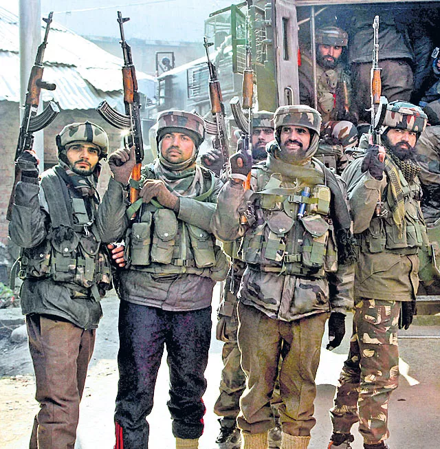 4 terrorist killed in J&K’s Pulwama encounter - Sakshi