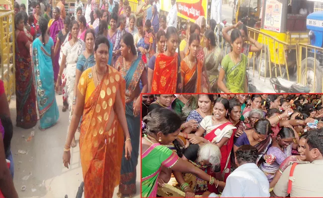 TDP Leaders Cheated Womens With Pasupu kumkuma Sarees named - Sakshi