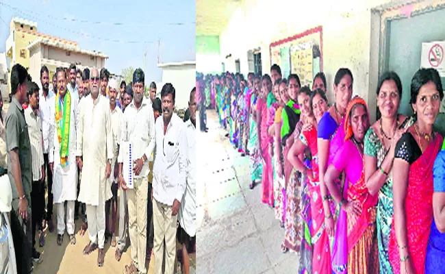 Voters Festive Mood In Hanwada Village - Sakshi