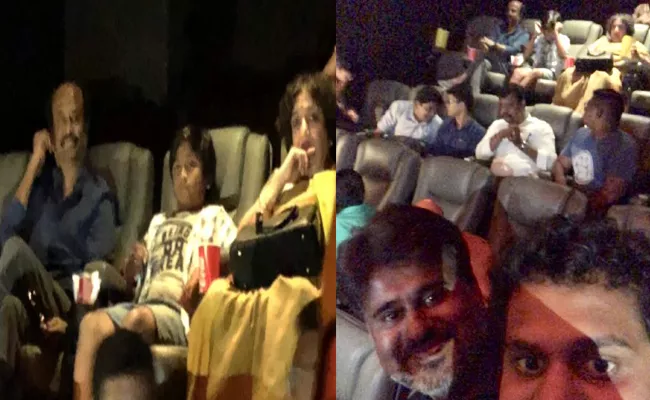 Rajinikanth Watching 2PointO In Satyam theatre In Chennai - Sakshi