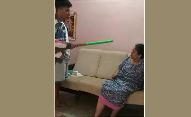 Son Beats Mother For Opposing Bad Habits In Karnataka - Sakshi