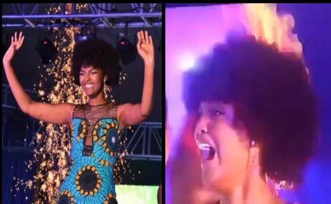 Miss Africa 2018 Pageant Winner Hair Catches Fire - Sakshi