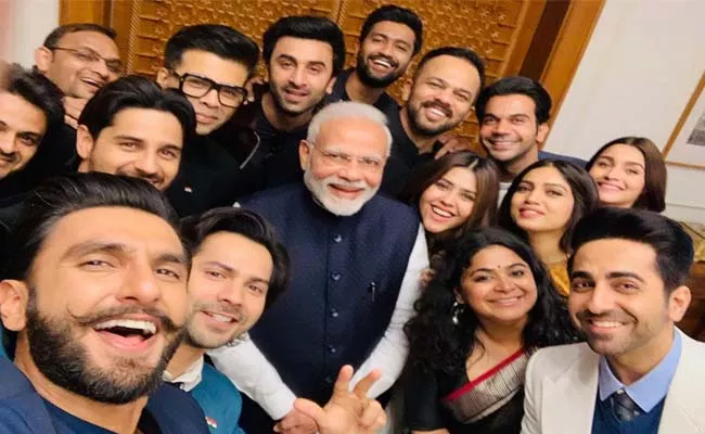 Bollywood Stars Meet Narendra Modi - Sakshi