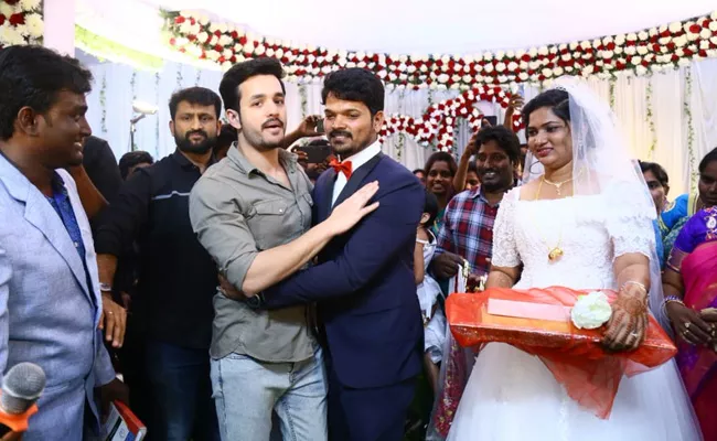 Akhil Akkineni Attends His Personal Staff Marriage - Sakshi