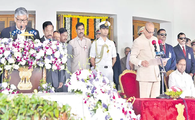 Justice Radhakrishnan Sworn In As CJ Of Telangana High Court - Sakshi