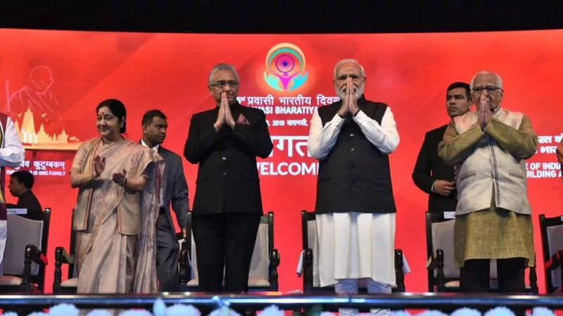 Modi inaugurates Pravasi Bharatiya Divas   - Sakshi