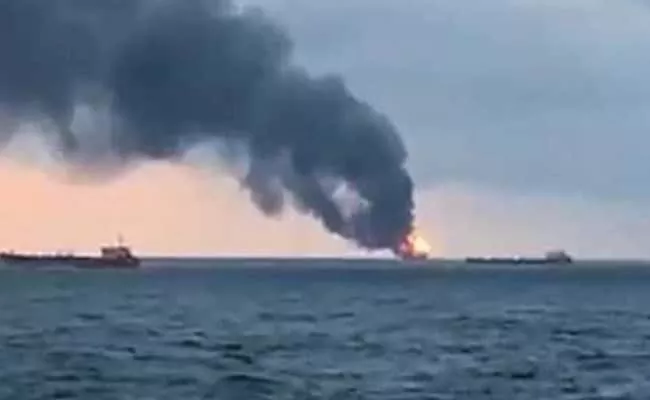 In Russia 2 Ships With Indian And Turkish Crew Caught Fire - Sakshi