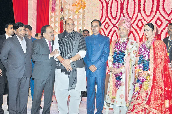 KCR who attended the wedding of Harshavardhan son - Sakshi