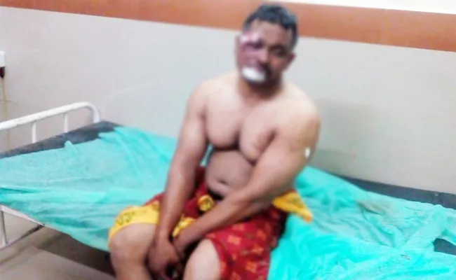 TDP Leaders Attack on Army Employee in Visakhapatnam - Sakshi