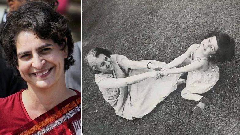 Congress Shares Throwback Photo Of Priyanka And Indira Gandhi - Sakshi