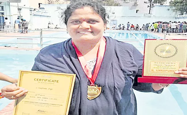 She took her to international level in swimming - Sakshi