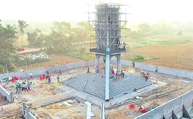 Pylon construction works at Ichapuram - Sakshi