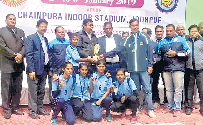 Telangana Sepak Takraw Team as Runner Up in National Championship - Sakshi