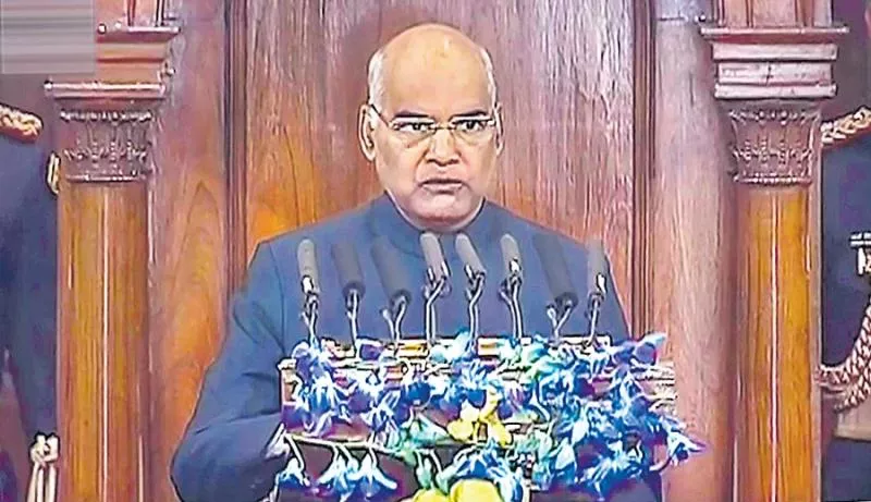 president ramnath kovind speech in parliament - Sakshi