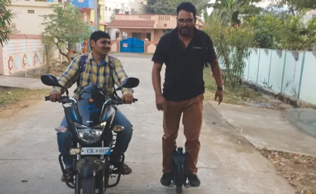 Mono Wheeler Motor Cycle in Visakhapatnam - Sakshi