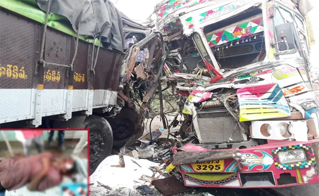 Driver And Doctor Died in Lorry Accident Khammam - Sakshi