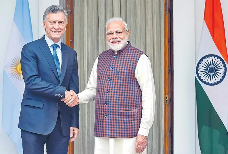 Narendra Modi and Argentina President Mauricio Macri hold bilateral talks, condemn terrorism - Sakshi