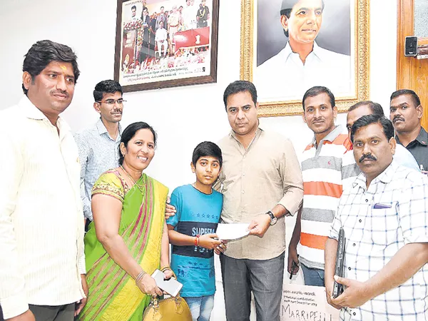 KTR Appreciation to the Student Abhishek - Sakshi