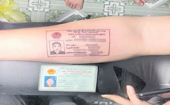 Vietnam Guy Tattoo His Identity Card On Forearm - Sakshi