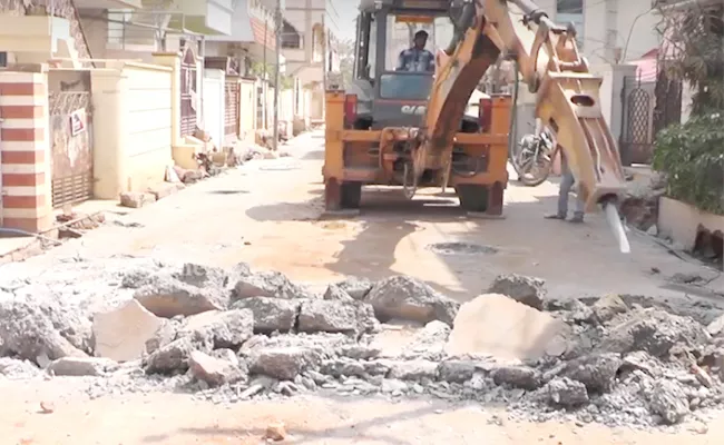 Road Excavation For TDP Leader in PSR Nellore - Sakshi