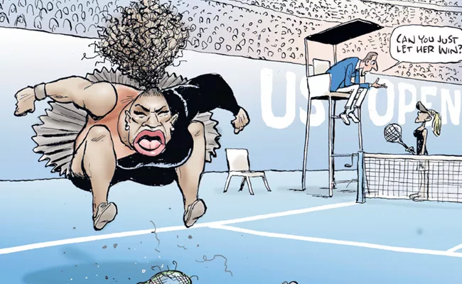 Cartoon of tennis star Serena Williams not racist, says Australian Press Council - Sakshi