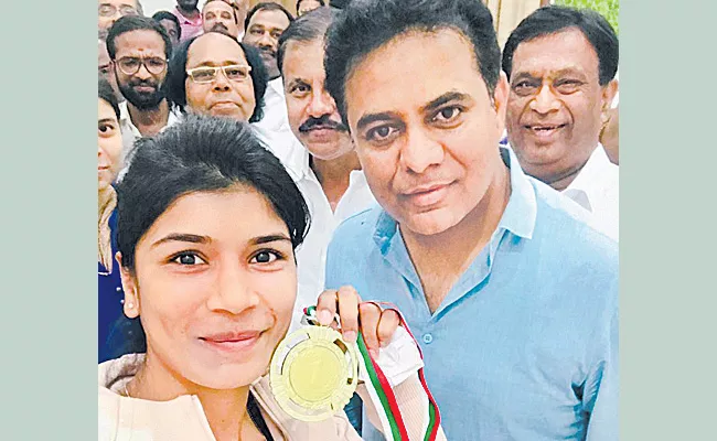 Ktr compliment to Boxer Nikhat - Sakshi