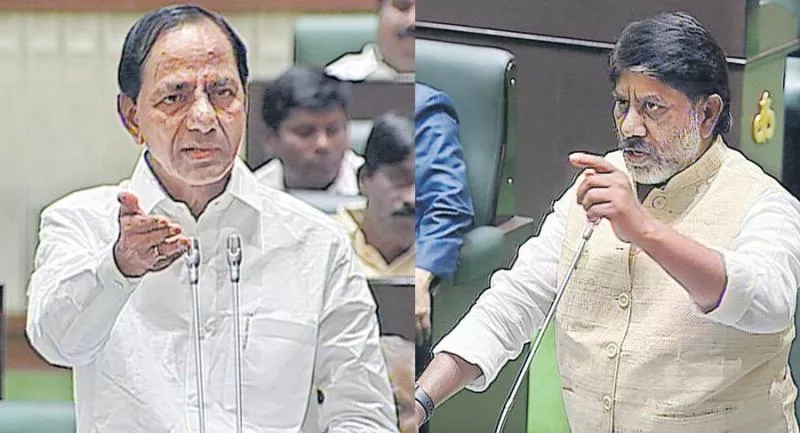 CM KCR Vs Bhatti Vikramarka In Assembly - Sakshi