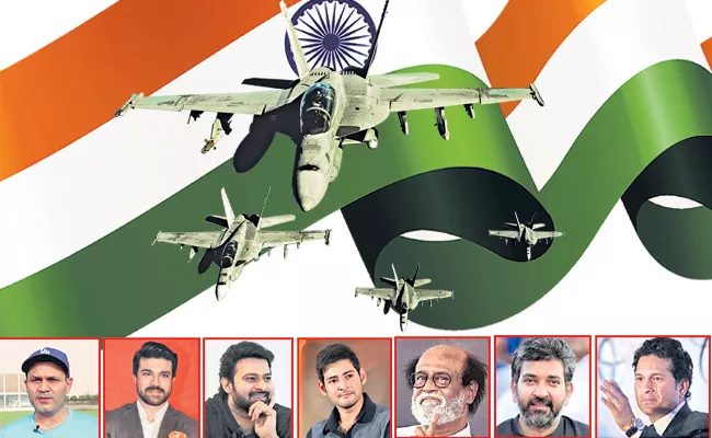 indian celebrities tweet about indian army surgical strikes - Sakshi