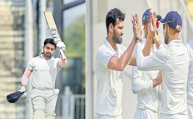 Vidarbhas five run lead over Saurashtra in the first innings - Sakshi