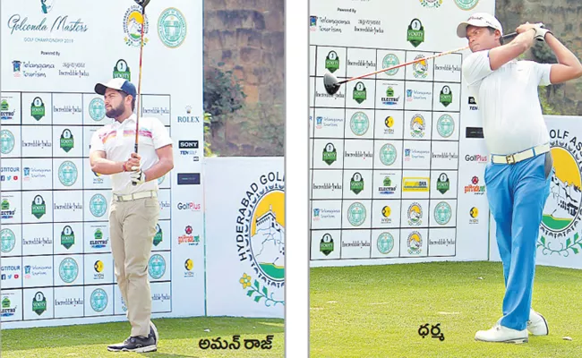 Dharma, Amanraju lead in Golf Tourney - Sakshi