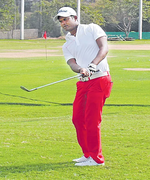 Dharma Leads in Golf Tourney - Sakshi