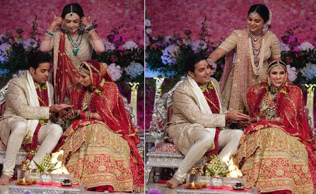 Akash Ambani Ties The Knot With Shloka Mehta - Sakshi