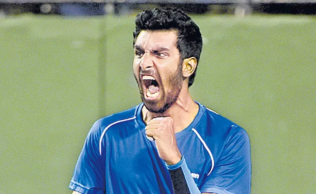 Prajnesh Gunasekaran win the another match - Sakshi