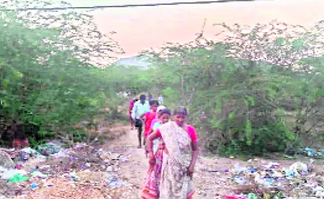 Burial Ground Land Occupied In Ballikuruva Village - Sakshi