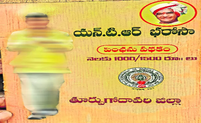 Chandrababu Photo On Pension Book - Sakshi