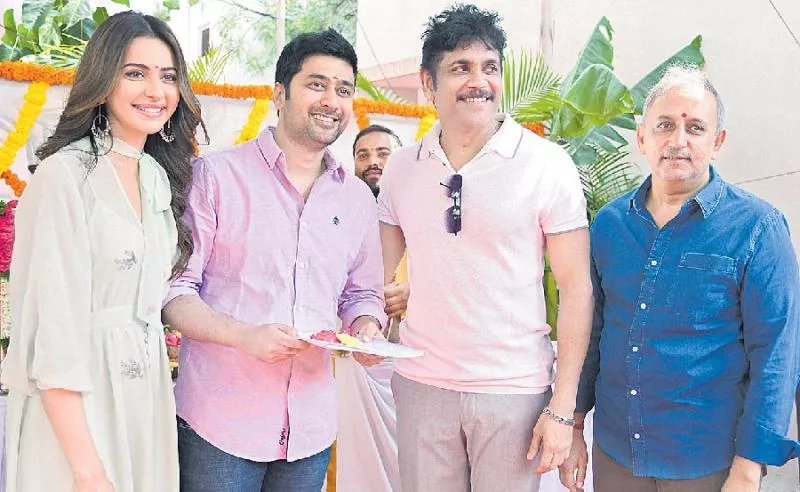 Akkineni nagarjuna Manmadhudu 2 Movie Launch - Sakshi