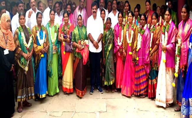 Andole MLA Honored Newly Elected Women Sarpanch On The Eve Of Womens Day Celebration - Sakshi