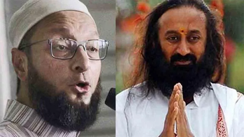 Asaduddin Owaisi Objects To Sri Sri Ravi Shankars Name - Sakshi