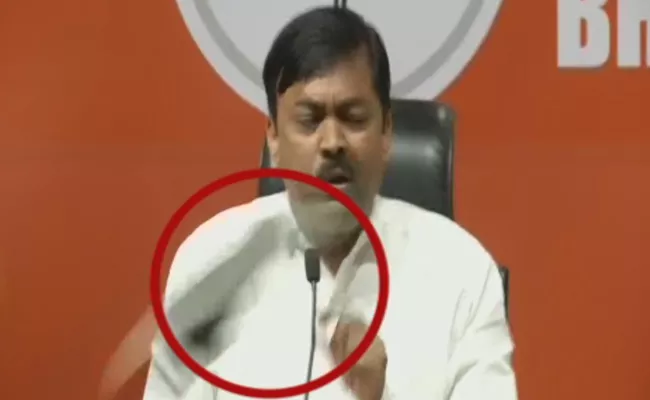 Shoe Hurled At BJP MP GVL Narasimha Rao - Sakshi