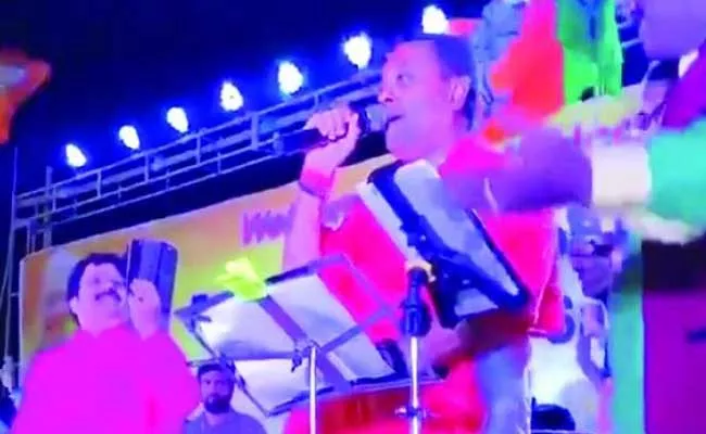 BJP Candidate Sambit Patra Songs Telugu Song in Odisha Election Campaign - Sakshi