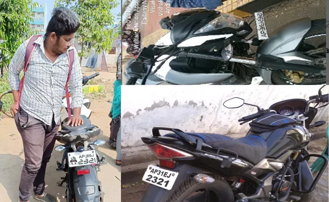 Same Number on Two Bikes in Visakhapatnam - Sakshi