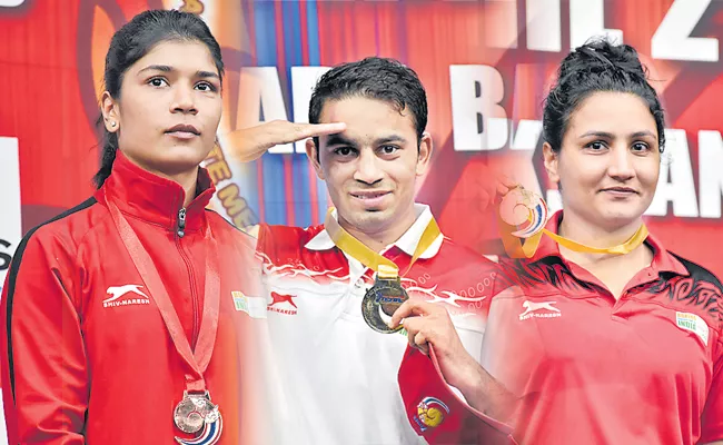 Amit Panghal and Pooja Rani win gold at Asian Boxing Championsh - Sakshi