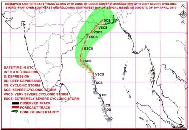 Cyclone Fani Intensifies Into Severe Cyclonic Storm - Sakshi