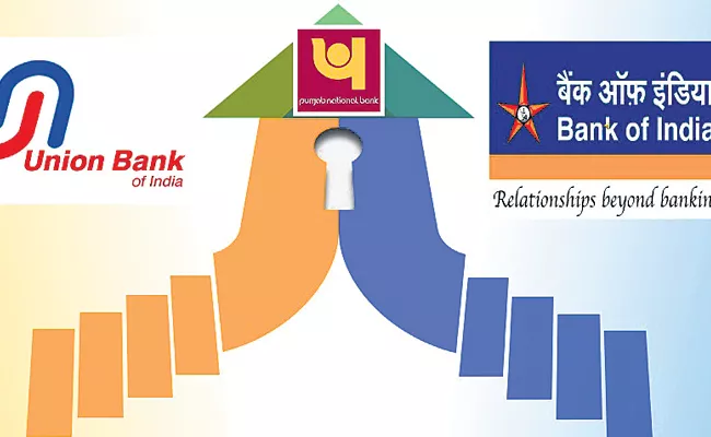  PNB, BoI, Union Bank shares fall 5% amid merger buzz - Sakshi