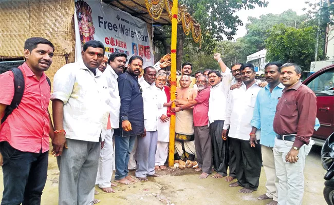 Khairatabad Ganesh Statue Works Started - Sakshi