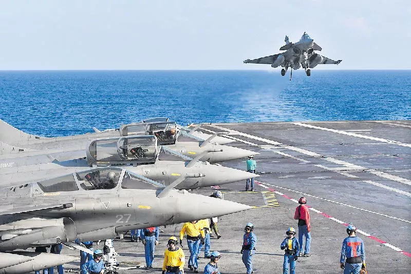 India and France hold biggest naval exercises with one eye on chaina - Sakshi