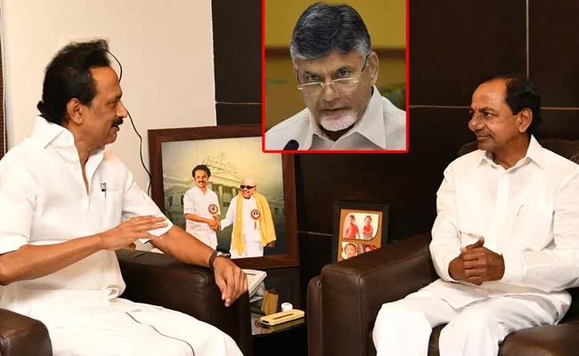 CM Chandrababu Meets DMK MLA To Know DMK Stand On Federal Front - Sakshi