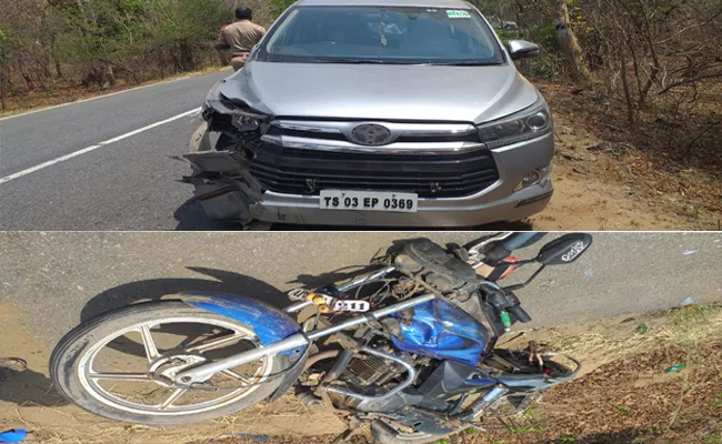 Bike hits MLA sitakka car, one killed - Sakshi