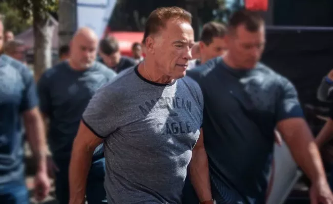 Arnold Schwarzenegger kicked during sporting event in South Africa - Sakshi